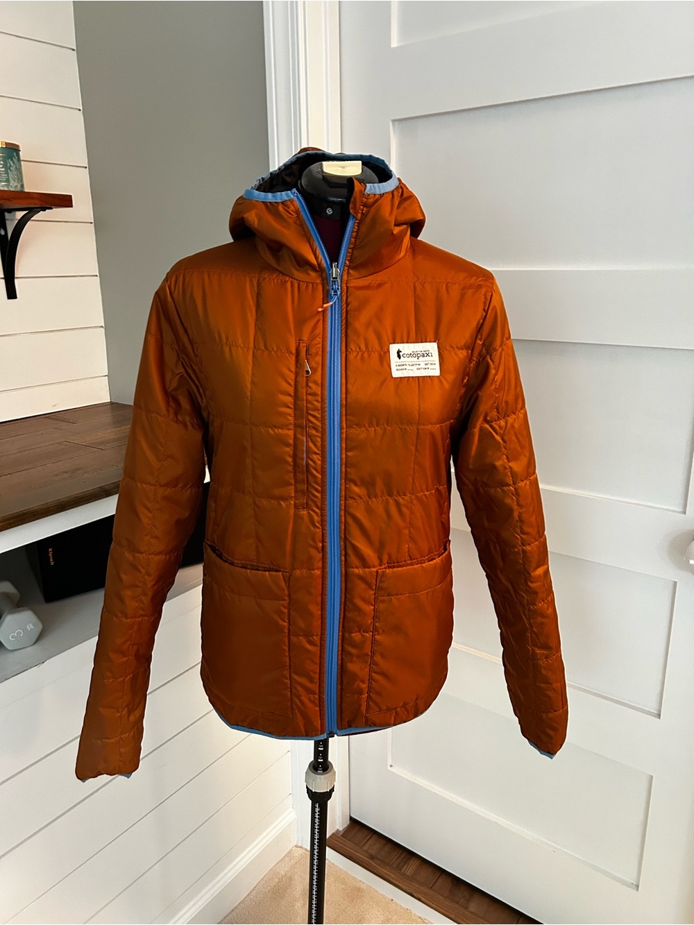 cotopaxi reversible Rust black blue lightweight Puffer Jacket